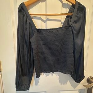 2 JCrew Black Square Neck Blouses